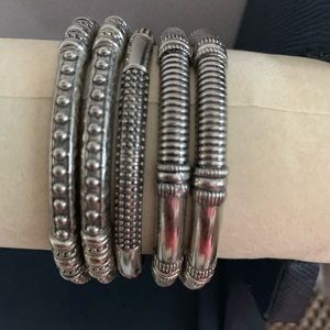 1 set of 5 silver bracelets